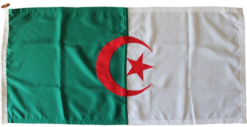 Buy sewn Algeria algerian flag Courtesy ensign woven mod fabric stitched traditionaly uk marine outdoor pole image